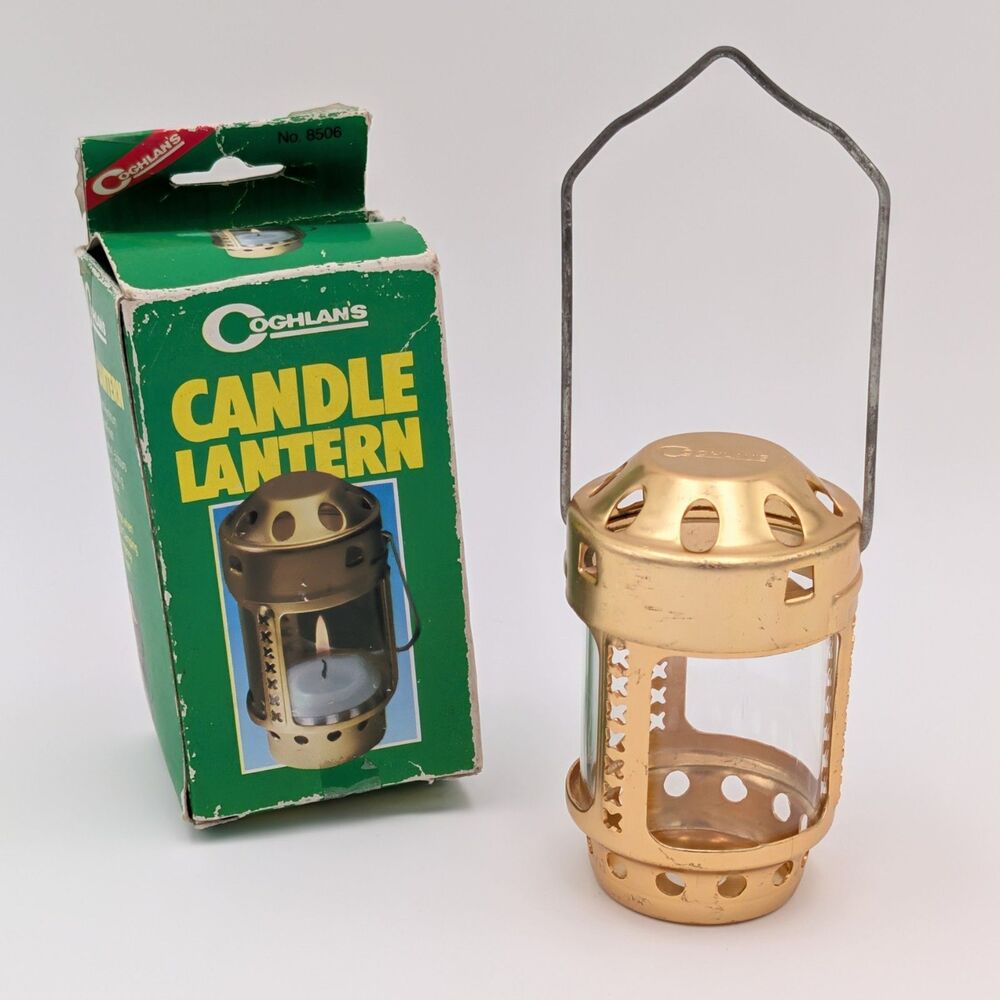 Vintage 1995 Coghlans Candle Lantern Tea Light Aluminum Camping Mini Hanging Tub